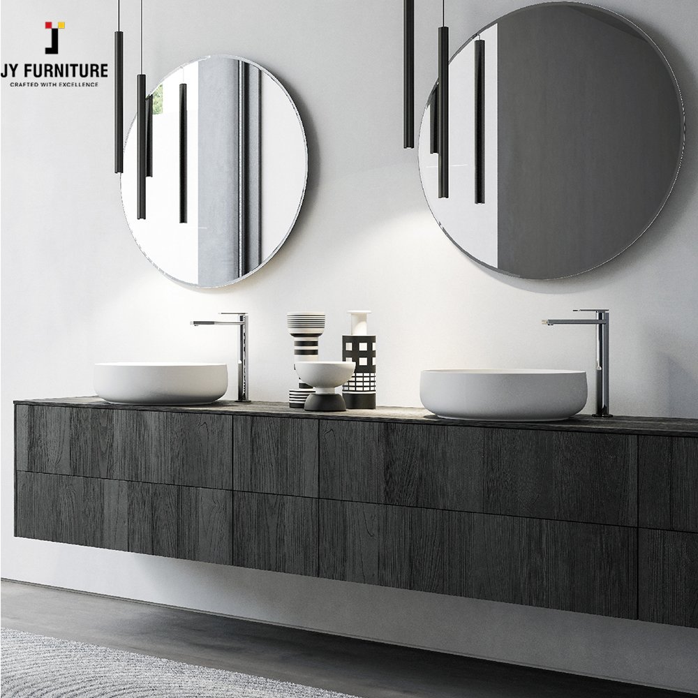 JY Furniture Vietnam Plywood Carcass High End Melamine Finishing Freestanding and Floating Bathroom Vanity