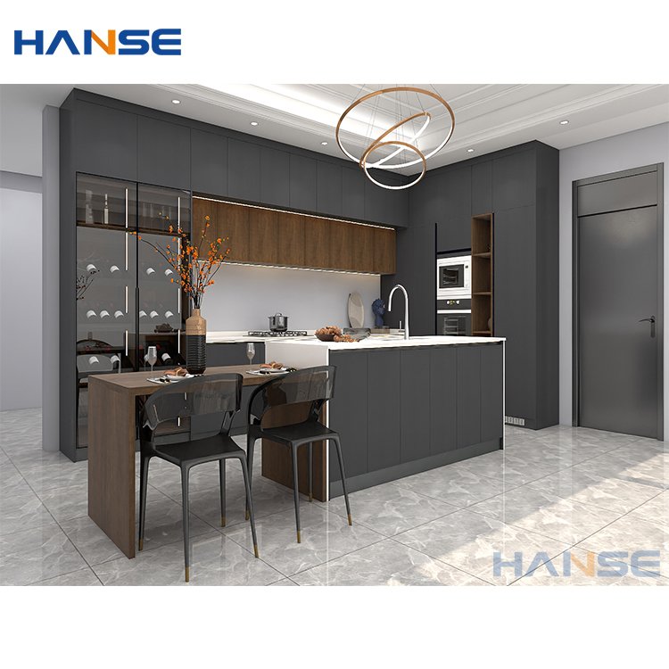 American Custom Modular Kitchen Furniture Modern Design Matte Lacquer Ready To Assemble Kitchen Cabinet