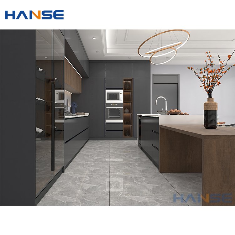 American Custom Modular Kitchen Furniture Modern Design Matte Lacquer Ready To Assemble Kitchen Cabinet