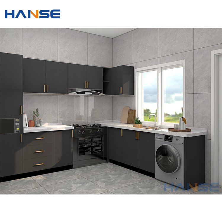 American Custom Modular Kitchen Furniture Modern Design Matte Lacquer Ready To Assemble Kitchen Cabinet