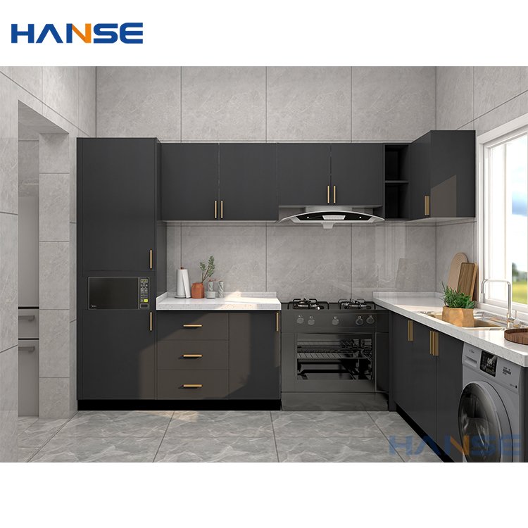American Custom Modular Kitchen Furniture Modern Design Matte Lacquer Ready To Assemble Kitchen Cabinet