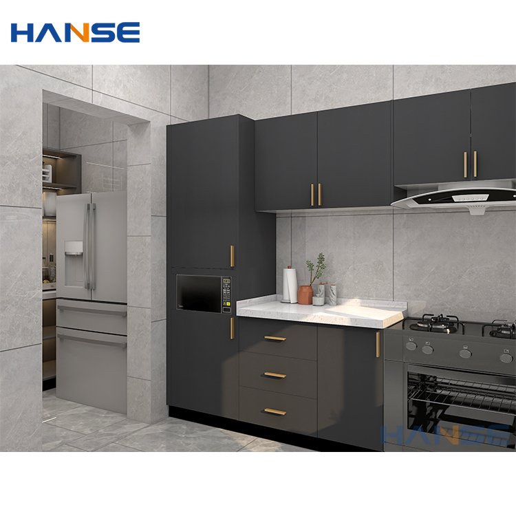 American Custom Modular Kitchen Furniture Modern Design Matte Lacquer Ready To Assemble Kitchen Cabinet