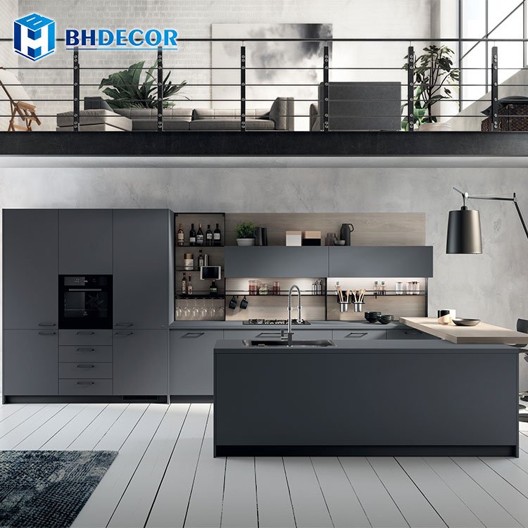 Us Style Canada Euro Italy Designer Guangdong Province Office Ceramic Hardwood Uv Printed Modern Kitchen Cabinet