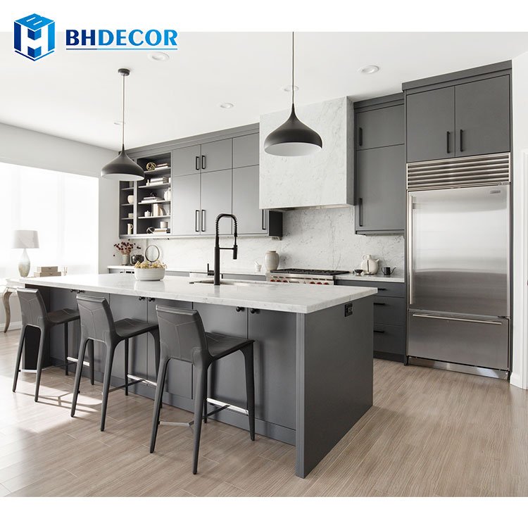 Us Style Canada Euro Italy Designer Guangdong Province Office Ceramic Hardwood Uv Printed Modern Kitchen Cabinet
