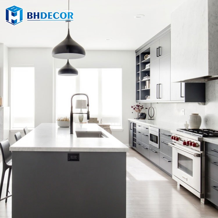 Us Style Canada Euro Italy Designer Guangdong Province Office Ceramic Hardwood Uv Printed Modern Kitchen Cabinet