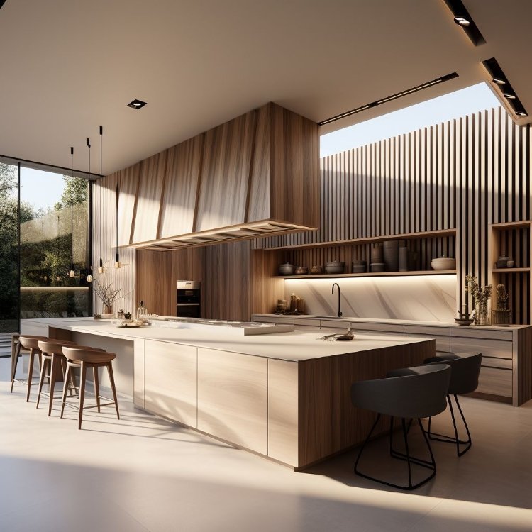 Luxury Kitchen Furniture RTA Solid Wood Kitchen Cabinet With Led Strip Light Modern Quartz Stone Countertop Kitchen Cabinet Sets