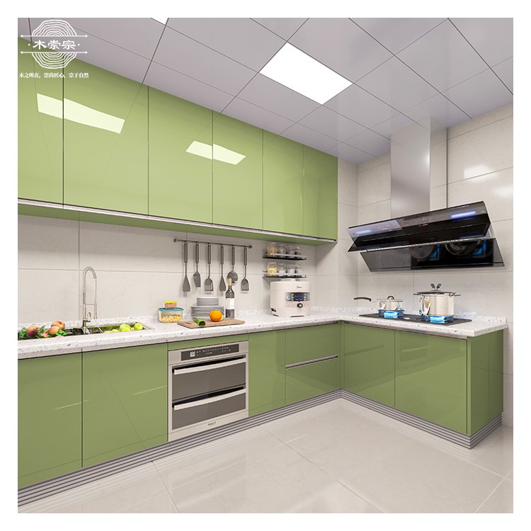 ready to assemble kitchen cabinets green contemporary kitchen cabinets Melamine kitchen cabinet cupboard custom furniture hpl