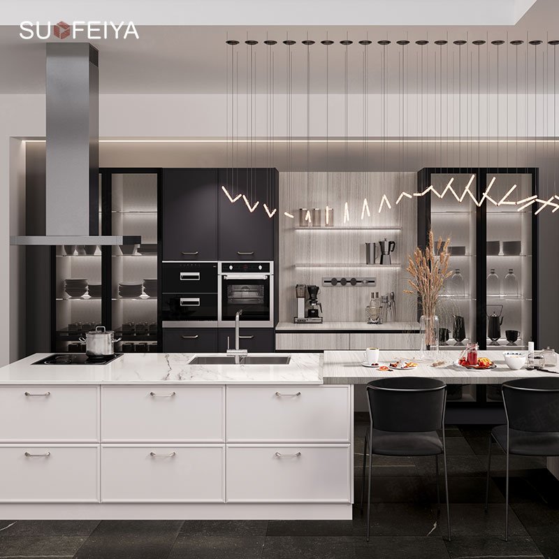 Best White Grey Color Combinations Shaker Lacquer Soft Close Kitchen Cabinets Design Gabinetes de Cocina