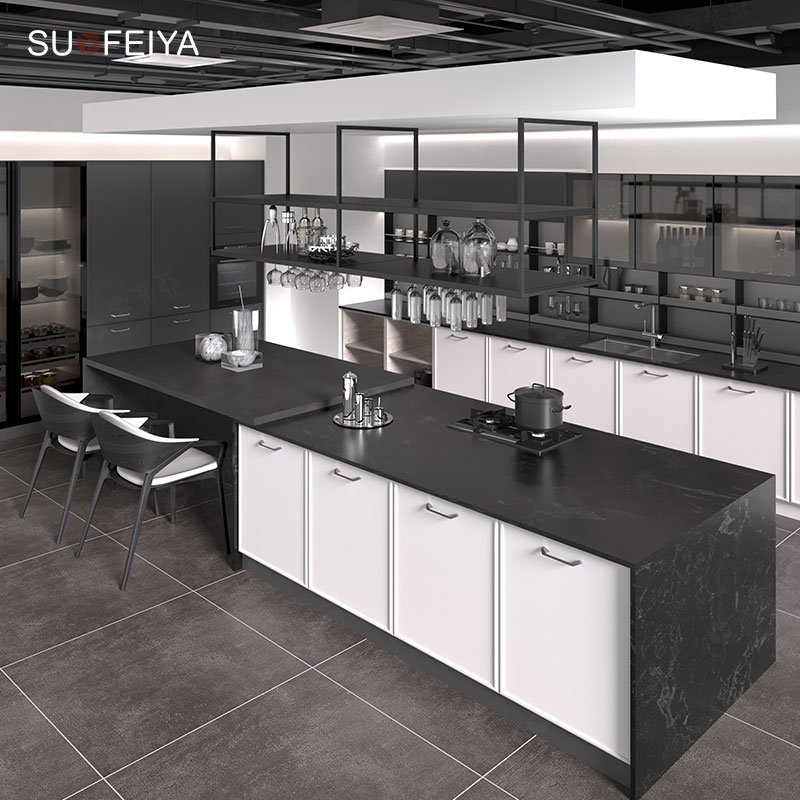Best White Grey Color Combinations Shaker Lacquer Soft Close Kitchen Cabinets Design Gabinetes de Cocina