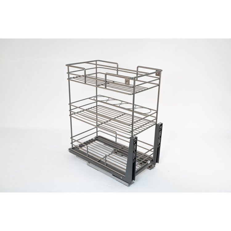 TKK Useful Style Kitchen Cabinet Sliding Organizer Drawer Basket Storage Spice Rack Pull Out Seasoning Basket Magic Corner