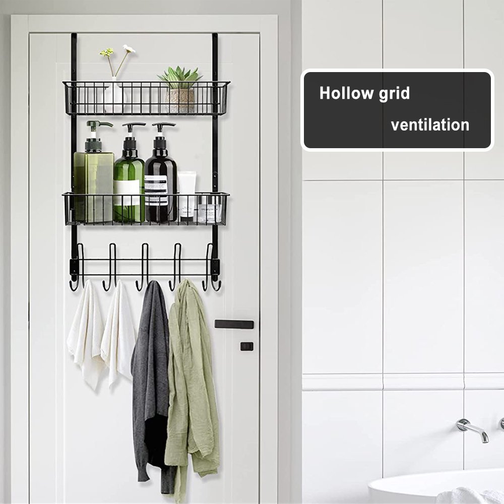 PYJ Hot multi-purpose hanger kitchen double-layer hanging basket bathroom storage rack hook behind hanger door rack door hook