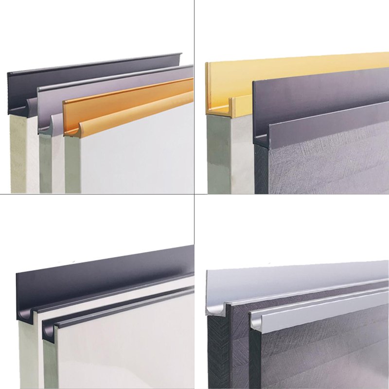 Kitchen cabinet wardrobe gold handles drawer cupboard pulls aluminum profile hidden long handle