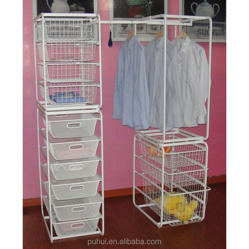 home storage organizer clothes holder 4 tiers wire basket drawer