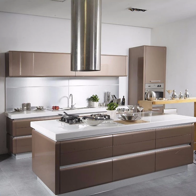 Italian Design Glossy Kitchen Cabinet with Integrated Door Handle