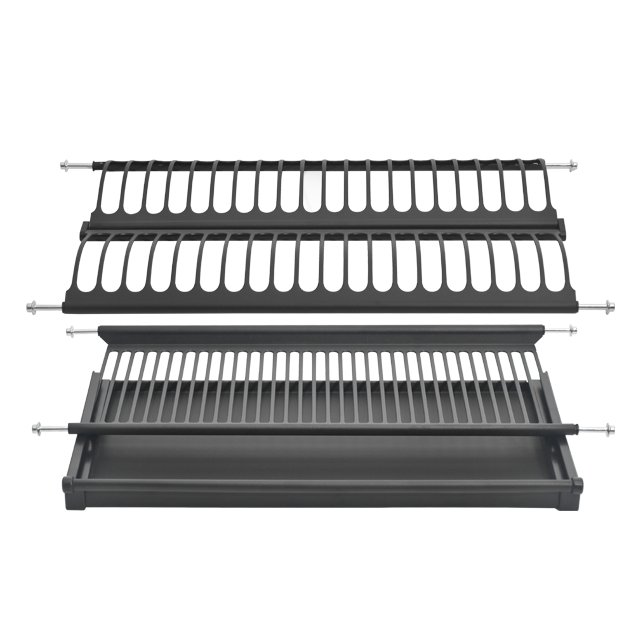 Kitchen Organizer Cabinet Systems Stainless Steel Dish Rack Drawer Clip-on Side Mount Pull Out dish drying rack