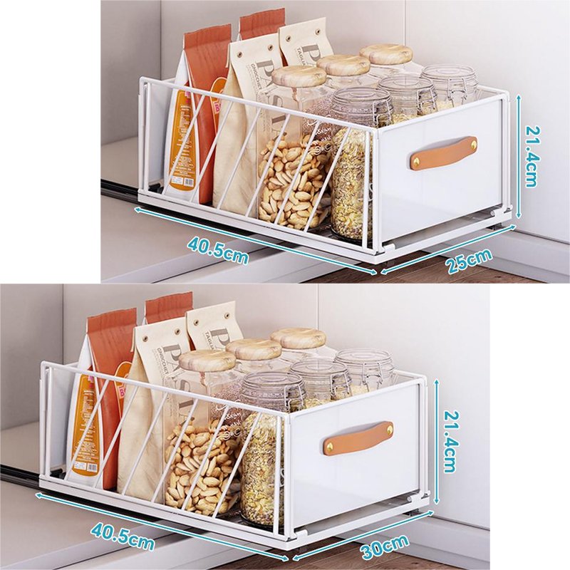 Wholesale Kitchen Cabinet Organizer Pull Out Cabinet Organizer Under Sink Organizer Sliding Mesh Cabinet Basket with Handle