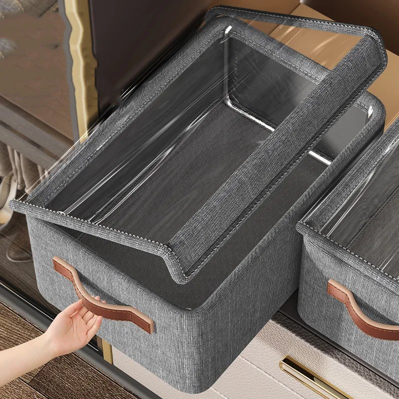 Clothes and Pants Storage Box Drawer Style Wardrobe Foldable Wardrobe Storage Organizer Household Fabric with Steel Frame Case