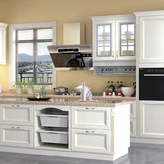 Kitchen Cabinet USA with Pantry and Island with Sink Glossy Kitchen Cabinet
