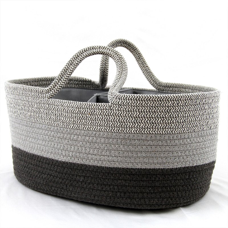 Baby Diaper Basket Cotton Rope Storage Basket Bin with Durable Handles for Nursery Baby Gifts