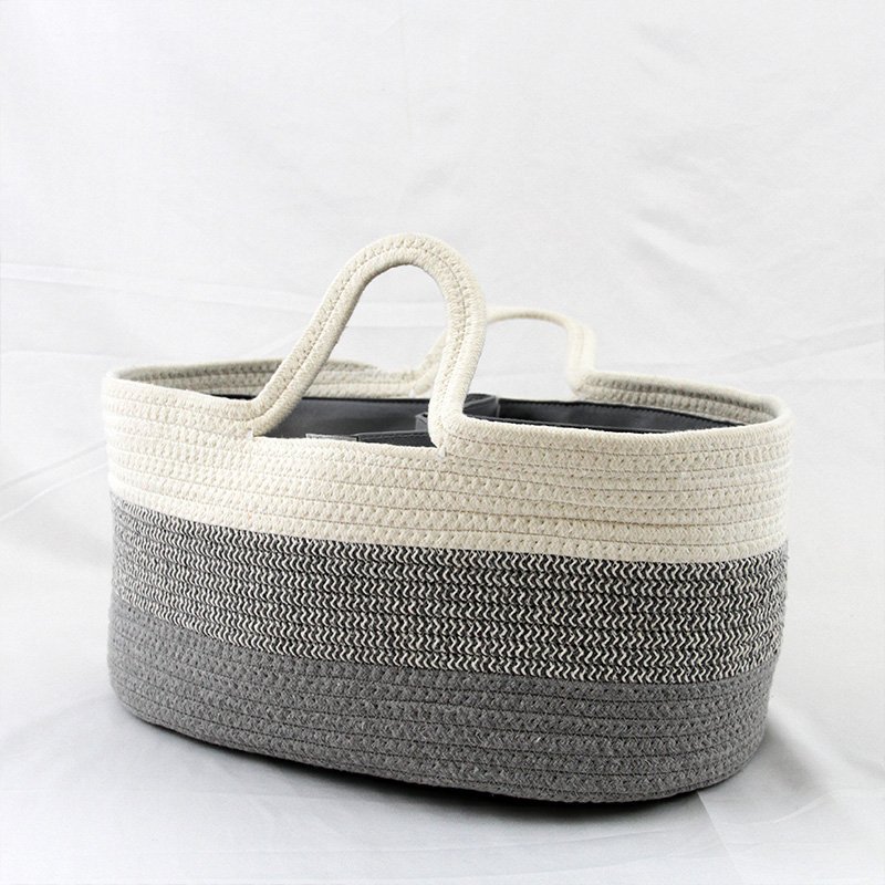 Baby Diaper Basket Cotton Rope Storage Basket Bin with Durable Handles for Nursery Baby Gifts