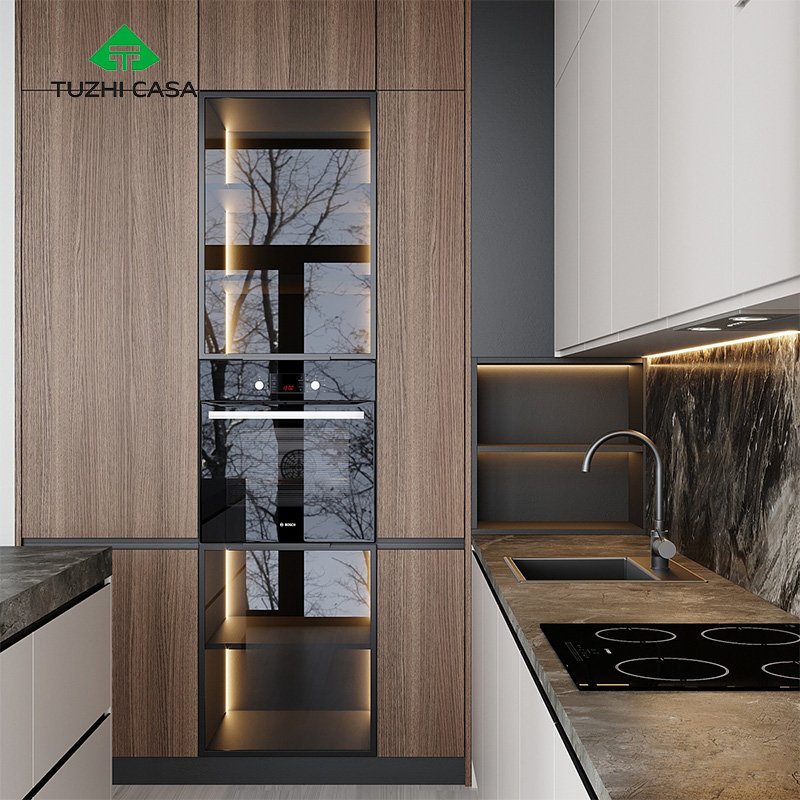 TUZHI CASA china pantry custom modern kitchen commercial melamine kitchen cupboard Cabinets For Kitchen Furniture