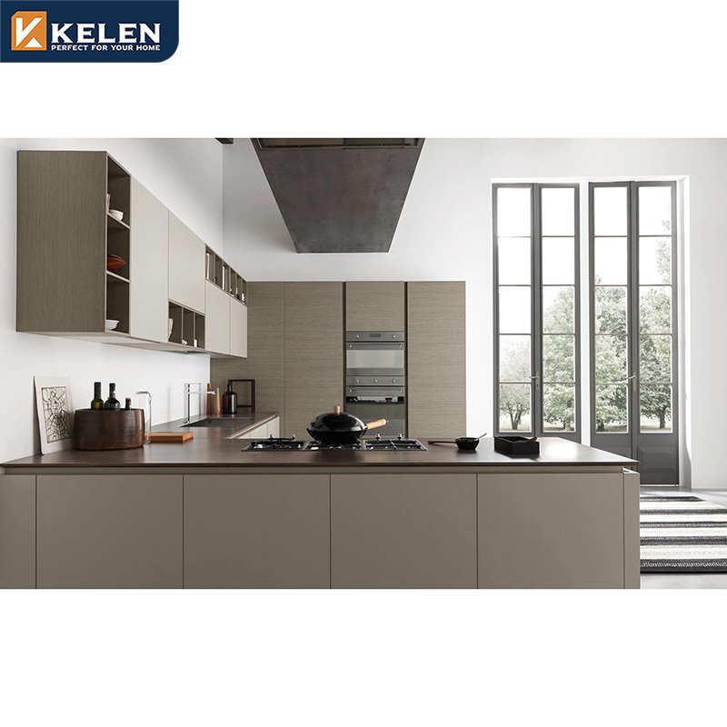KELEN 2024 kitchen cabinet design for plywood supplier luxury modular modern wood furniture kitchen cabinet