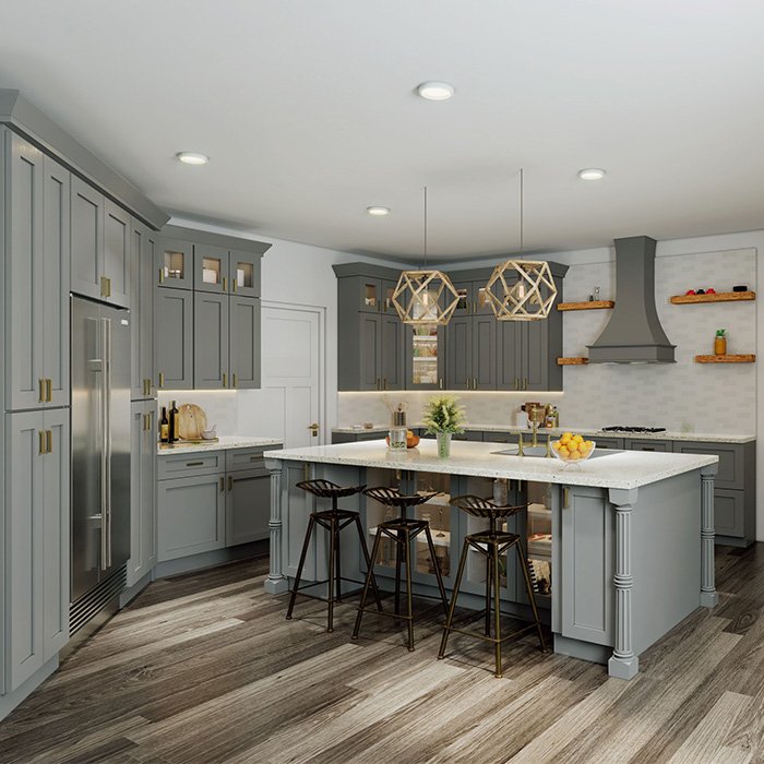 Luxury european villa style solid wood kitchen cabinet for sale