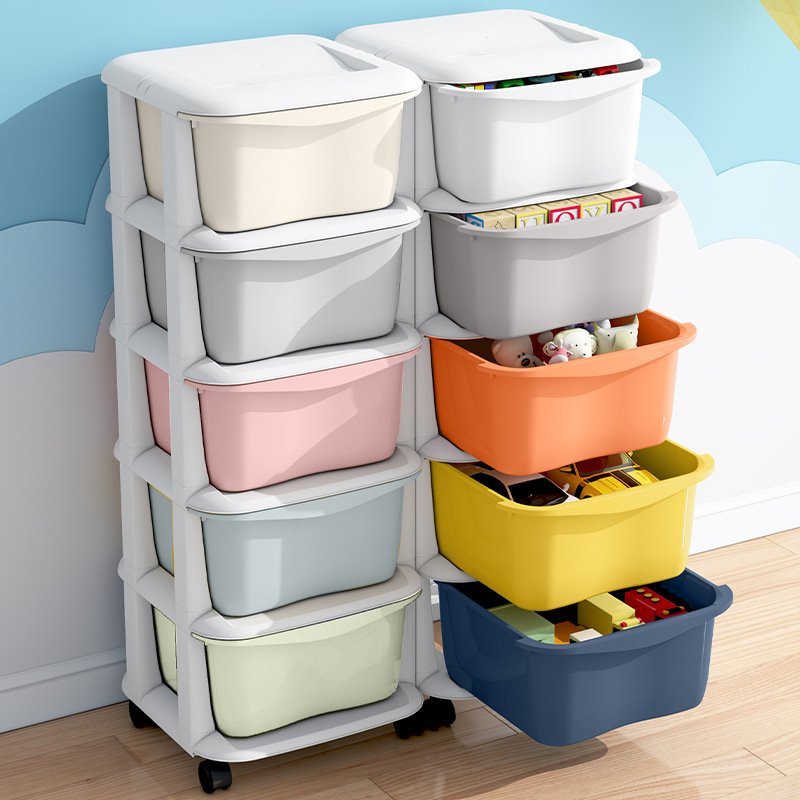 Cartoon Children Cloth Wardrobe Assembled Baby Kids Toys Plastic Drawer Storage Cabinet 1 2 3 4 5 layer colorful drawer