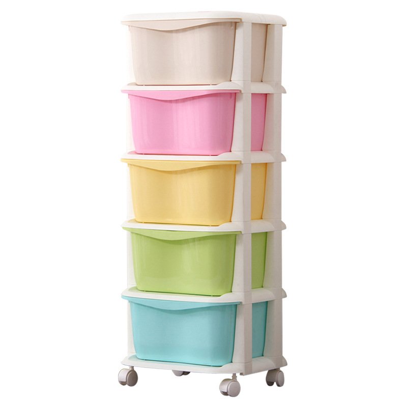 Cartoon Children Cloth Wardrobe Assembled Baby Kids Toys Plastic Drawer Storage Cabinet 1 2 3 4 5 layer colorful drawer