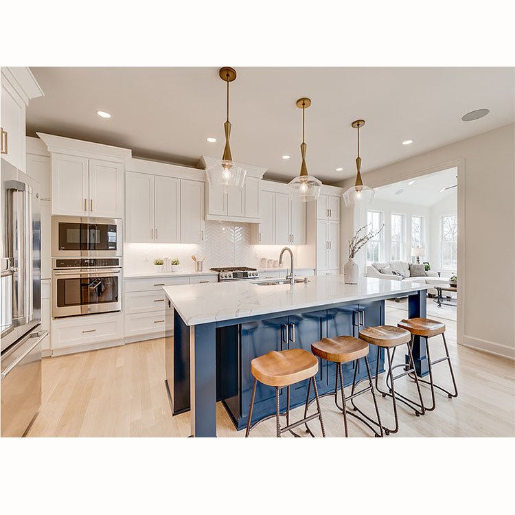 Luxury modern white shaker drawer cabinets layout design plan for sale wooden storage unit hanging cabinet for kitchen