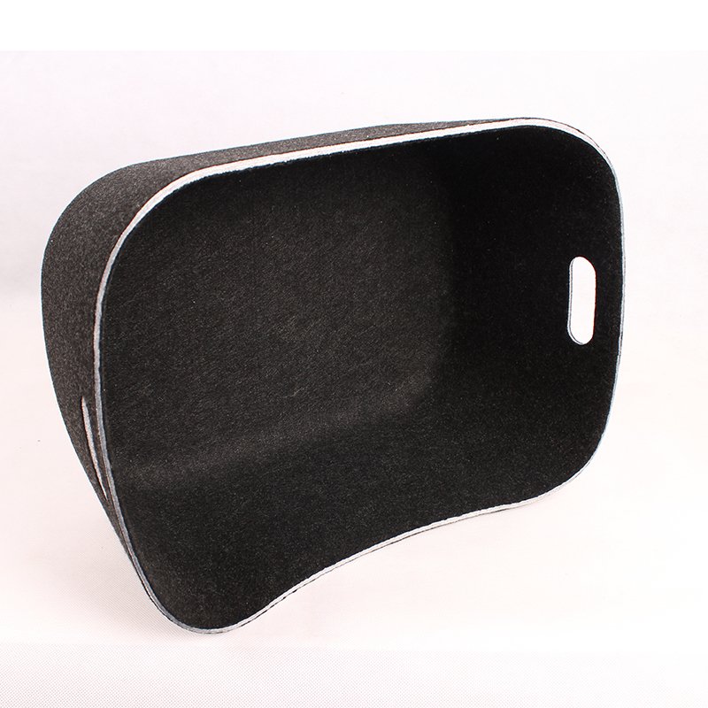 Eco friendly PET felt sliding cabinet storage holder rack basket desk drawer organizer toy felt plastic container with handle