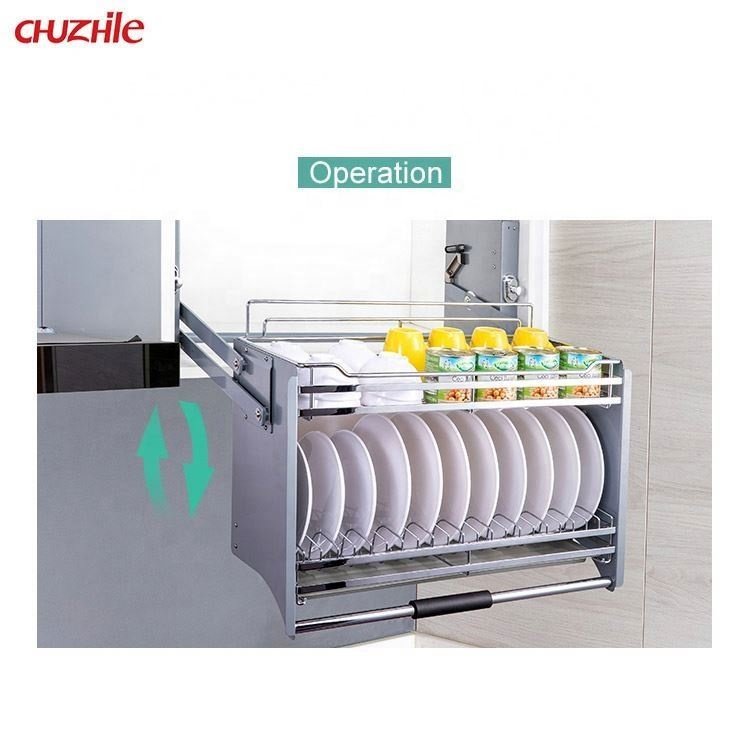Pull-type dishwasher lifting basket