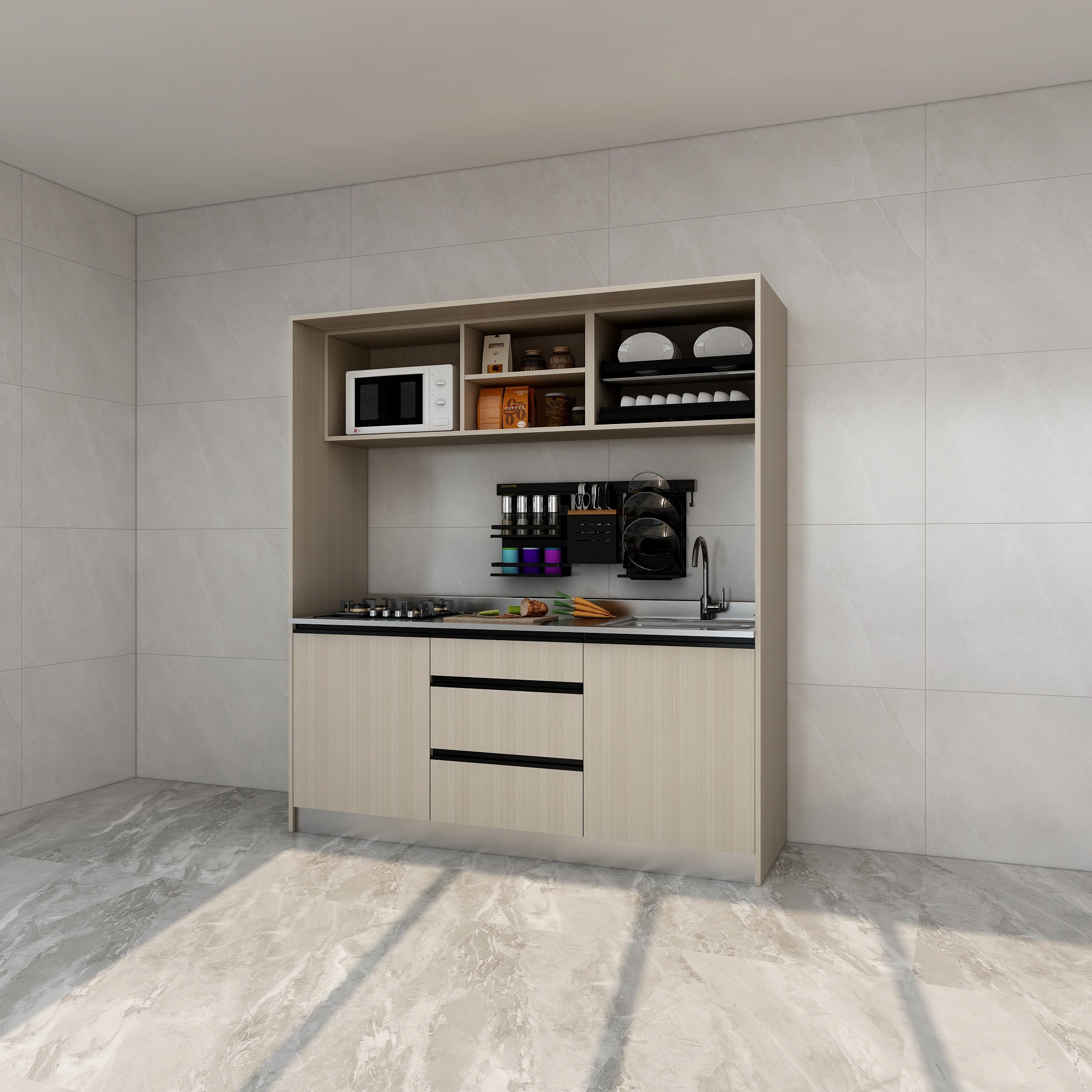 Contemporary Kitchenette Mini Kitchen Potable Kitchen Cabinet