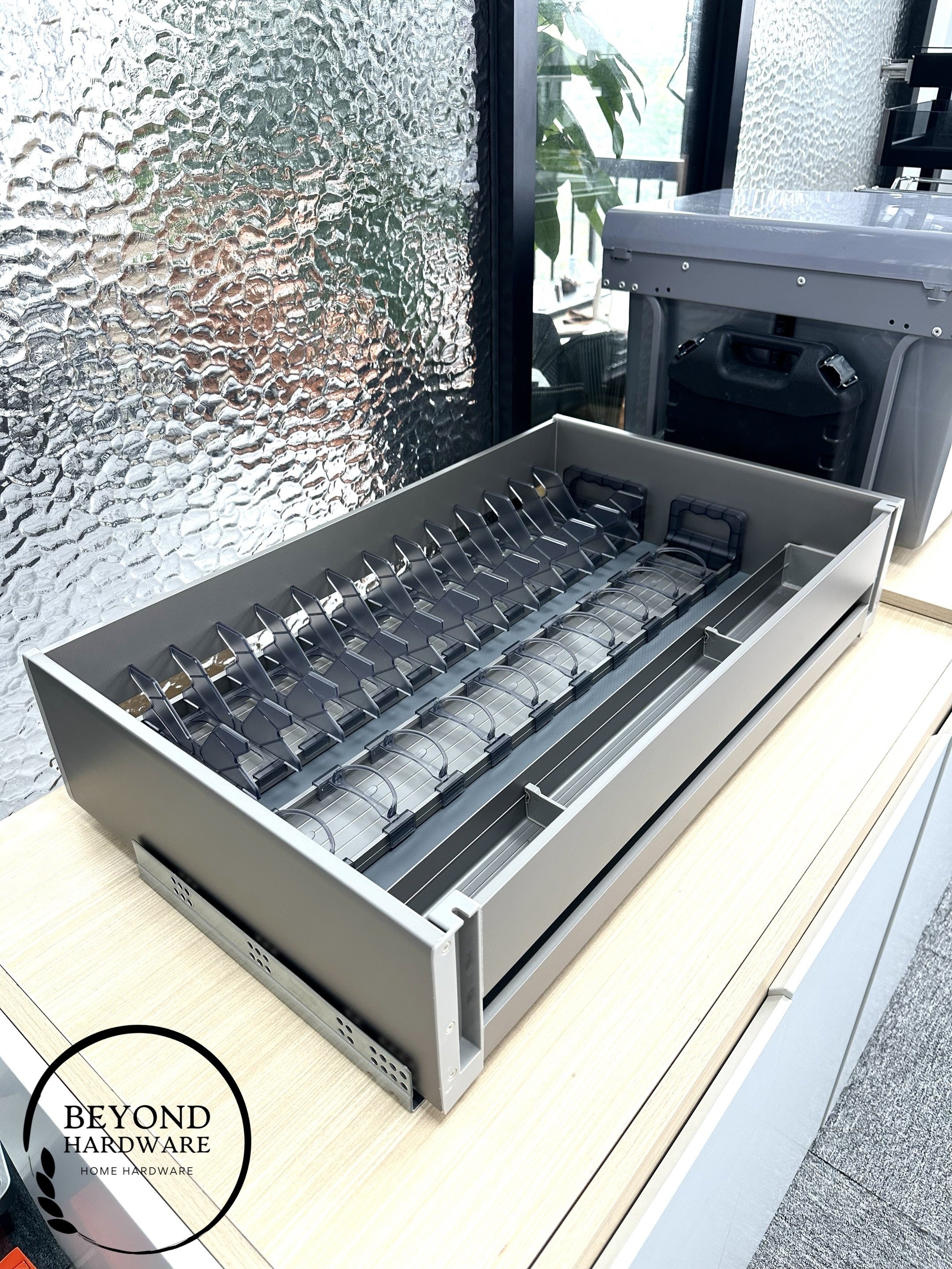 Kitchen Storage Unit Organizer Drawers Pull Out Basket Beyond Kitchen Pull Out Multifunctional Flat Aluminum with Dish Rack