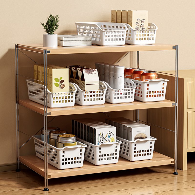 2024 Bathroom Kitchen Bedroom Storage Organizer Boxes Plastic Hollow Storage Baskets
