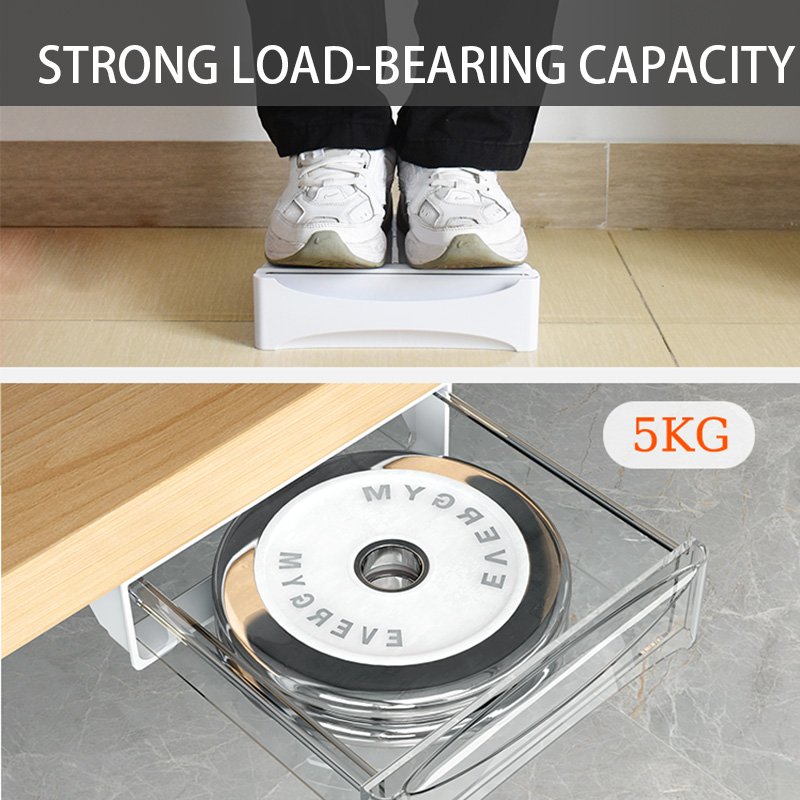 Large Capacity under desk storage Hanging Attachable under desk cable management storage baskets Hidden Desktop Organizer