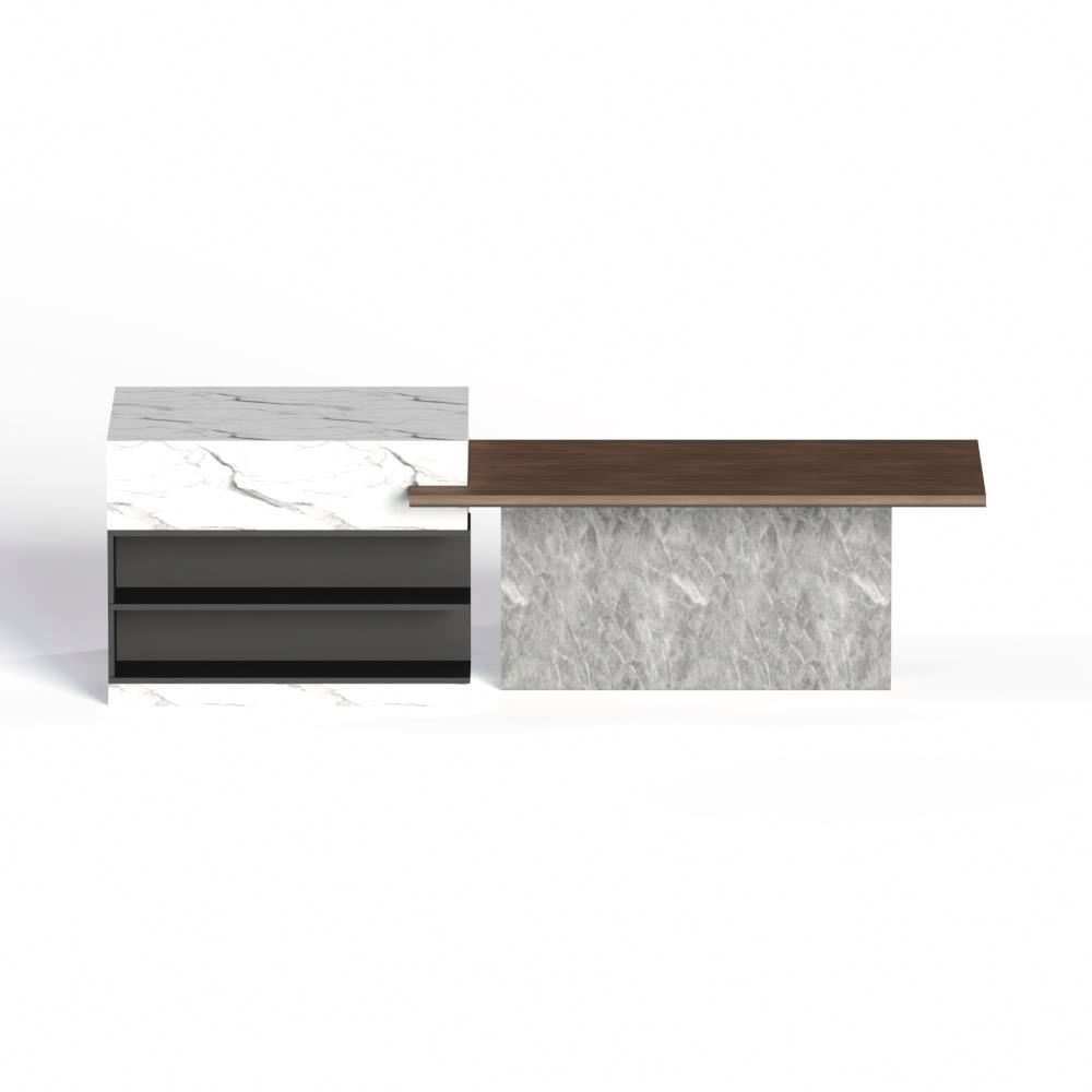 2021 Luxury Marble White High Gloss Lacquer Modern Island For Kitchens