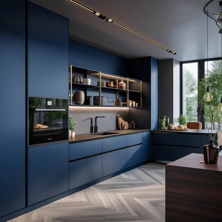 Customizable Modern Kitchen Cabinets Complete Blue Kitchen Cupboards Modular Lacquer Blue Kitchen Cabinets Complete Furniture