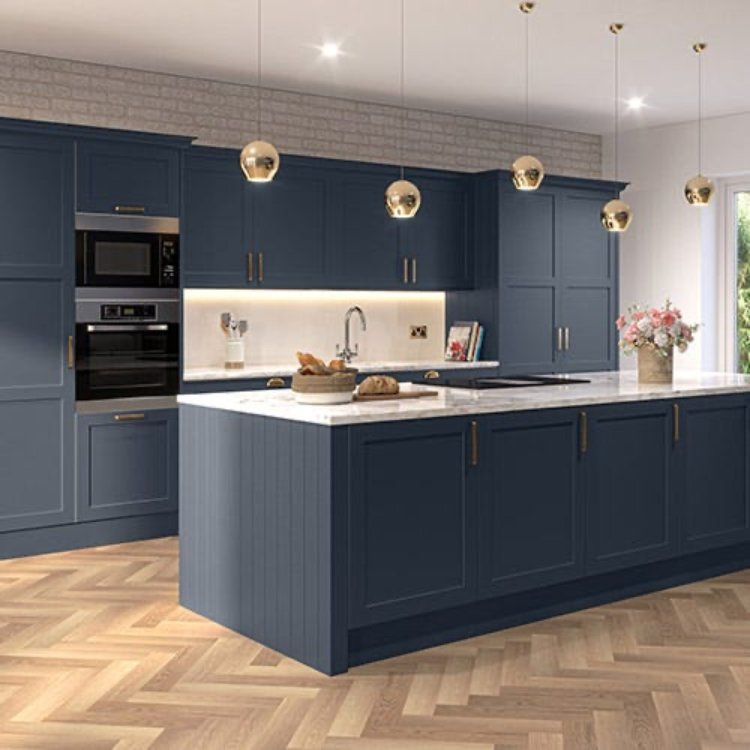 Customizable Modern Kitchen Cabinets Complete Blue Kitchen Cupboards Modular Lacquer Blue Kitchen Cabinets Complete Furniture