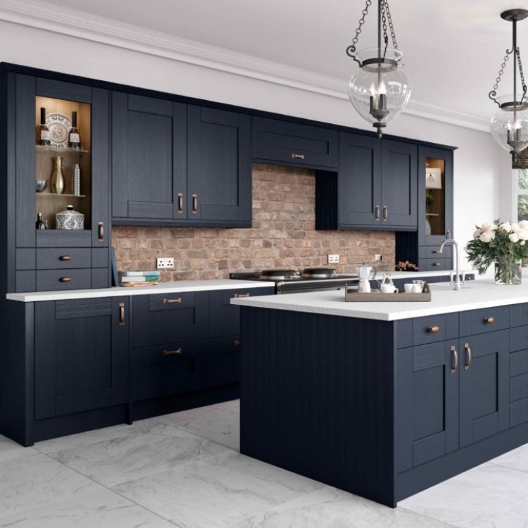Customizable Modern Kitchen Cabinets Complete Blue Kitchen Cupboards Modular Lacquer Blue Kitchen Cabinets Complete Furniture