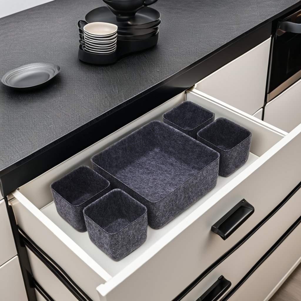 New integrated molding Multifunctional storage box cube bins Home dry fruit felt storage box