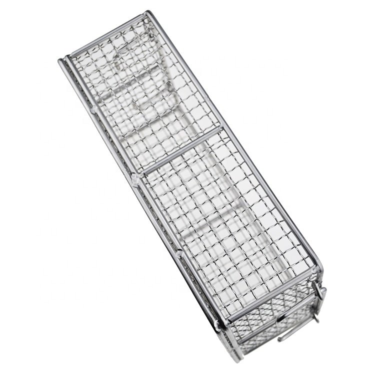 Home Mesh Wire Food Storage Organizer Bin Basket with Handle Rectangle Metal Farmhouse Mesh Basket