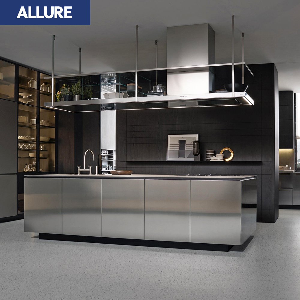Allure Shaker Wall Customization Industrial New Ideas Pantry Storage Modern Steel Cabinet Kitchen Pull Down Furniture