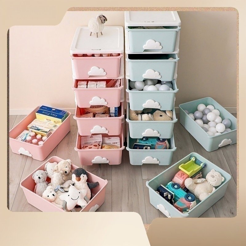 Children Toy Storage Box Multi-layer Storage Rack Snack Drawer Home Storage Cabinet Clothes Organizer