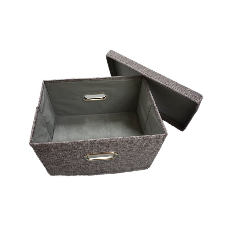Dustproof Folding Gray Fabric Storage Box for Closet Systems & Organizers Multi-Purpose for Clothing Laundry Toy Storage