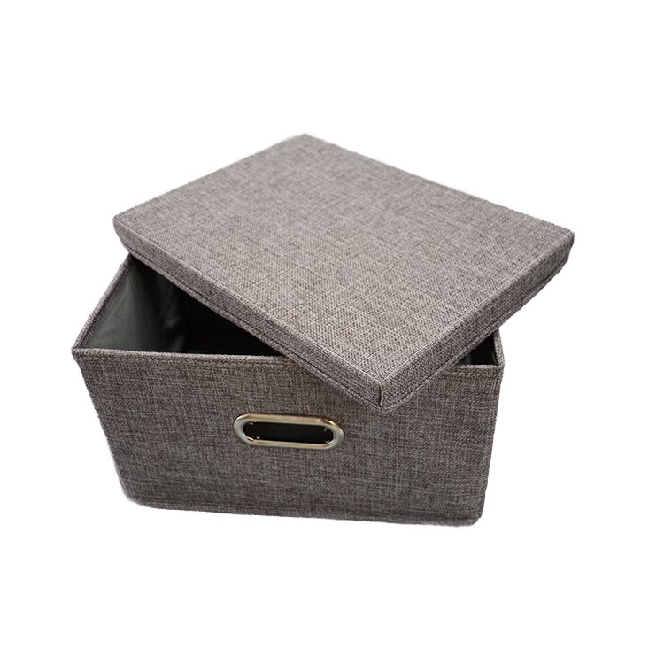 Dustproof Folding Gray Fabric Storage Box for Closet Systems & Organizers Multi-Purpose for Clothing Laundry Toy Storage