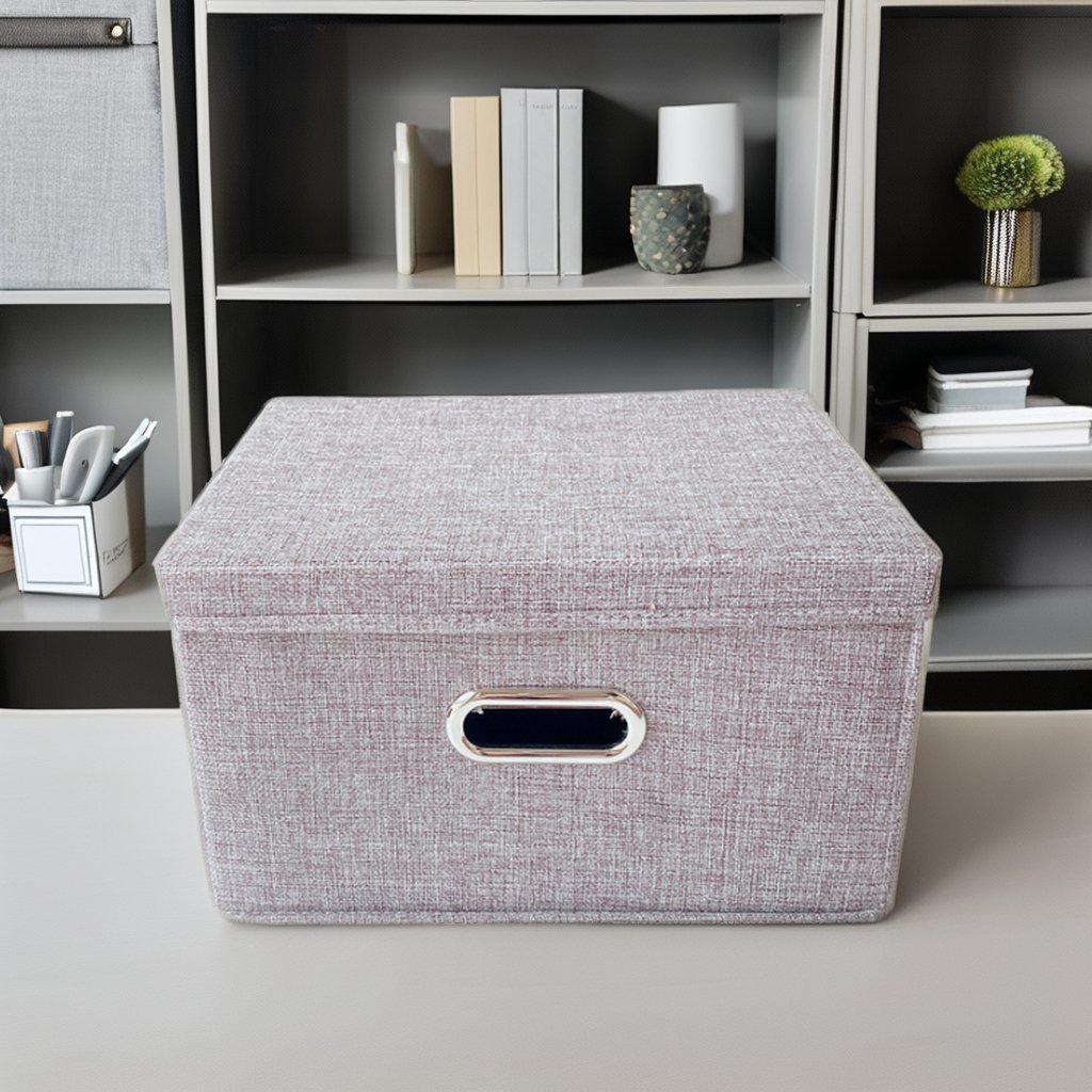 Dustproof Folding Gray Fabric Storage Box for Closet Systems & Organizers Multi-Purpose for Clothing Laundry Toy Storage