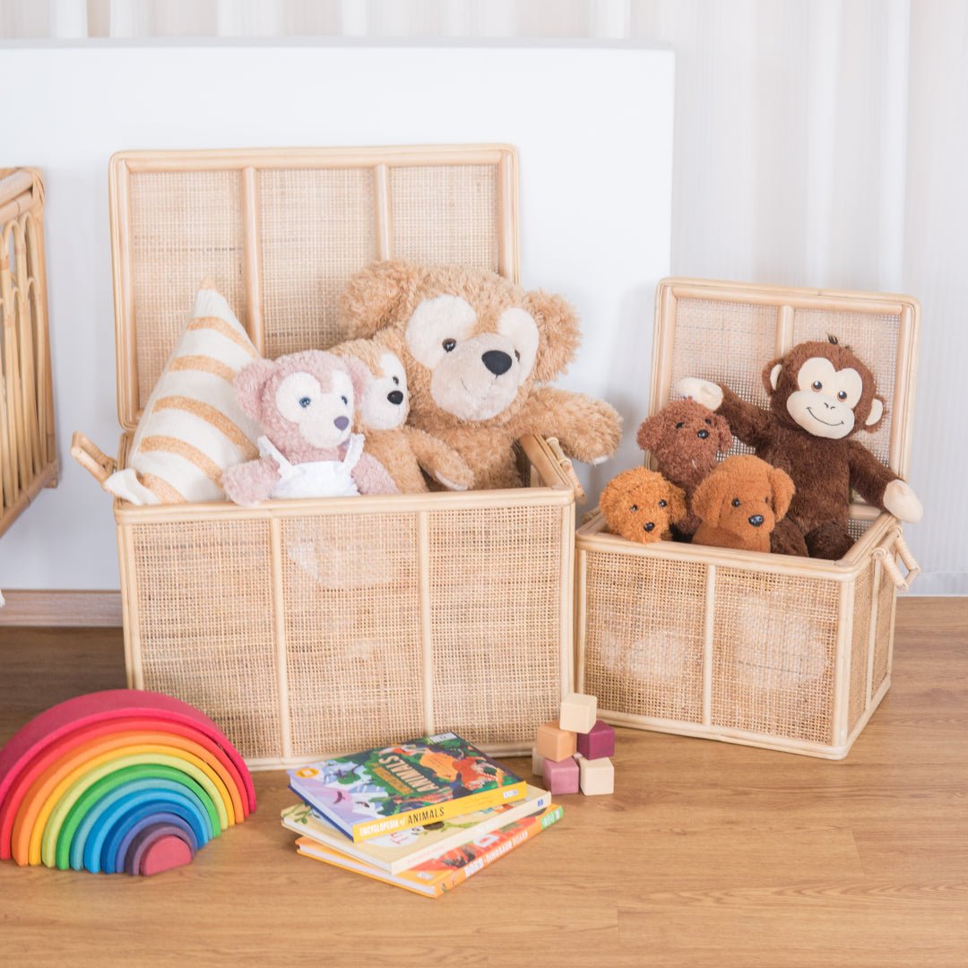 Home decor best selling natural rattan storage organizer trunk wicker chest of drawers basket with lid