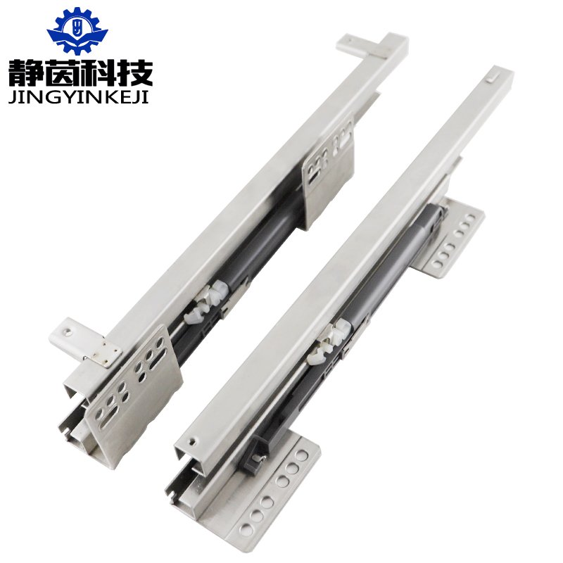 Stainless steel square tube pull basket damped track side loading bottom loading buffer rail pot bowl basket slide