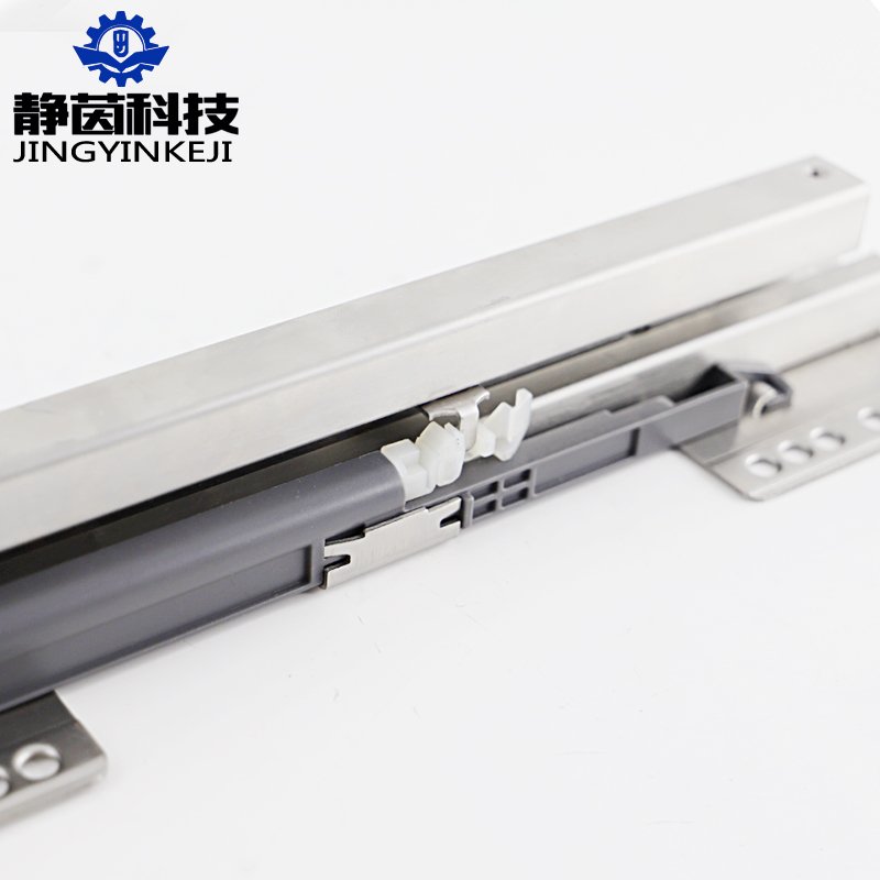 Stainless steel square tube pull basket damped track side loading bottom loading buffer rail pot bowl basket slide